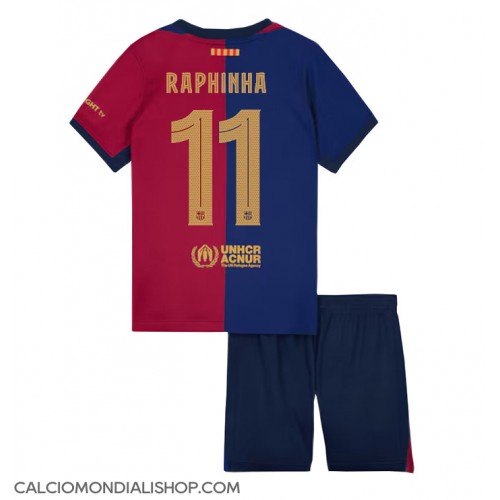 Maglie da calcio Barcelona Raphinha Belloli #11 Prima Maglia Bambino 2024-25 Manica Corta (+ Pantaloni corti)